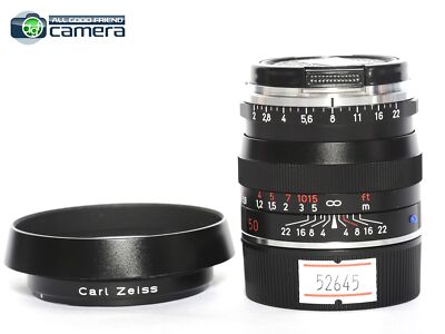 Carl Zeiss Planar 50mm F/2 ZM T* Lens Leica M-Mount *MINT*