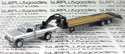 Greenlight Silver 1992 DODGE RAM 250 D250 Power Ram Pickup w/Gooseneck Trailer