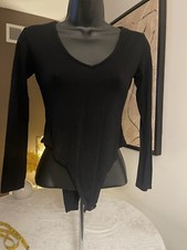 Pretty Little Thing Black Bodysuit Size 4. Super Soft Stretchy. Long Sleeves