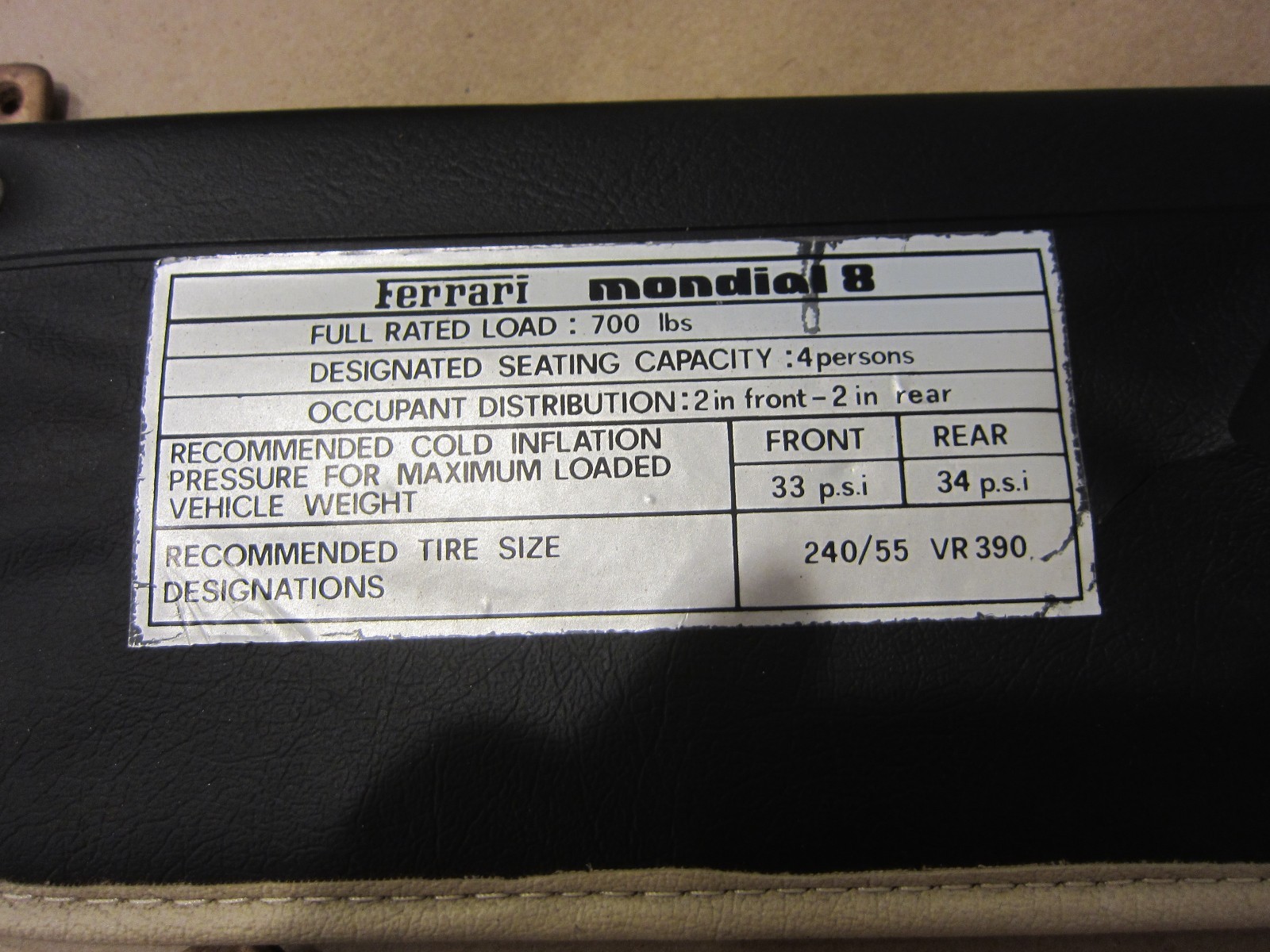 Ferrari Ferrari Mondial 8  Sun Visors Set Part # 60687200  