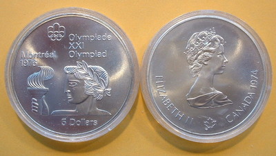 CANADA 5 DOLLARS 1976 OLYMPIC COIN, .723 TROY OZ of PURE SILVER | eBay