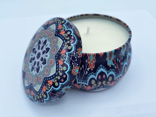 1 Aloha Orchid Scented Soy Wax Candle in Decorative Aroma Tin Box - Handmade - 第 6/9 張圖片