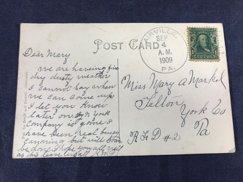 C4-34 VINTAGE POST CARD - 1909 WINTER SCENE, MILLERBERG, PA - Picture 3 of 5