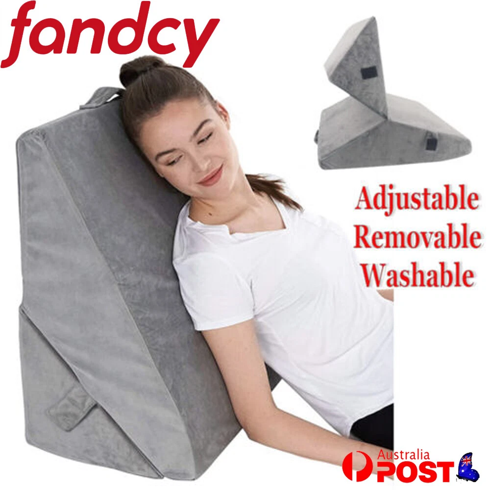 Bed Wedge Pillow, Back Support Memory Foam - Adjustable & Folding Incline Cushion