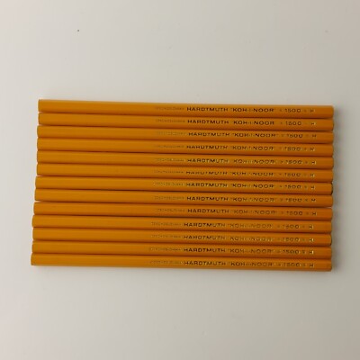 Lot of 13 Vintage Pencils HARDTMUTH KOH-I-NOOR 1500 H Czechoslovakia #5841
