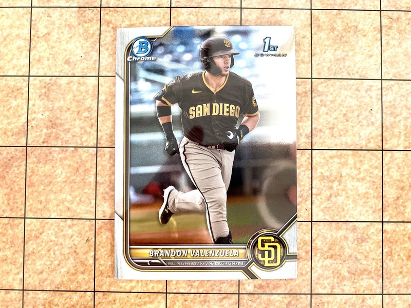 Brandon Valenzuela 2022 Bowman Chrome Prospects #BCP-28 San Diego Padres 1st