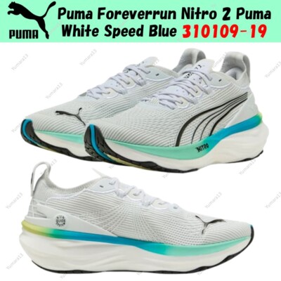 Puma Foreverrun Nitro 2 Puma White Speed Blue 310109-19 Men's Size