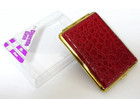 Metal Cigarette Case Crocodile Embossed Red Gold Brass Tsubota Pearl Japan