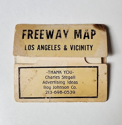 Vintage 1973 Pocket Freeway Map Los Angeles & Vicinity California