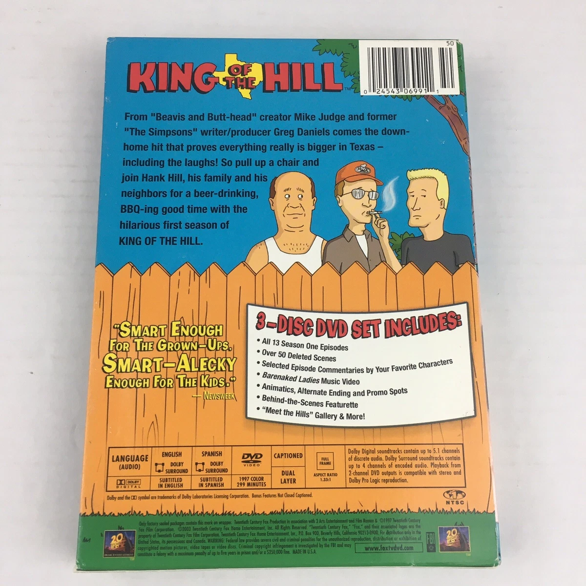 KING OF THE HILL  COMPLETE FIRST SEASON! 3 DVD SET W/ OUTER BOX