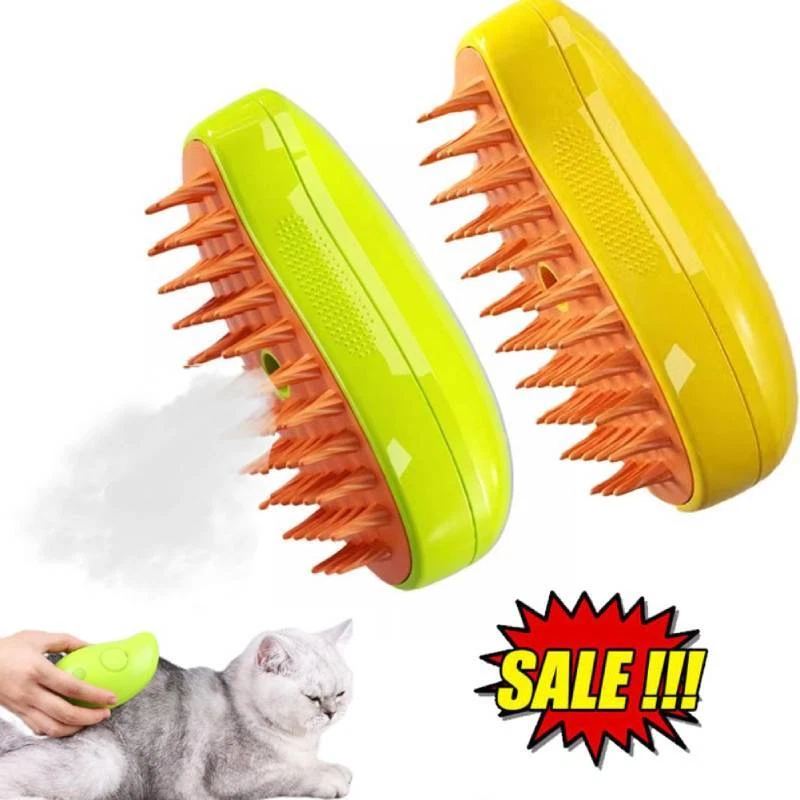 Steamy Cat Brush - 3 In1 Cat Steamy Brush, Self Cleaning Steam Cat