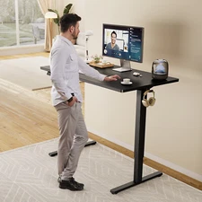 Electric Sit Stand Up Desk: Adj. Height Standing Desk of 40/48/55/63 Inches