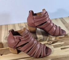 Not Rated Women's Brown Strappy Gladiator Sandals Size 8 Block Heel Boho Chic