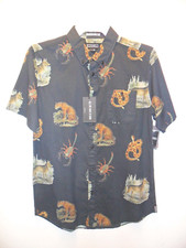 EZEKIEL Men's S/S Woven Button-Up Shirt INDIO - Black - Medium - NWT