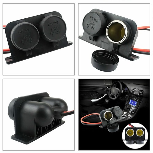  12V Waterproof Power Dual Socket Car Motorcycle Cigarette Lighter Plug  - Picture 3 of 9