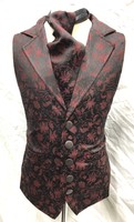 Steampunk Gothic Wine/black Waistcoat With Matching Cravat Chest Size 46xxl Steampunk Gothic Wine/black Waistcoat With Matching Cravat Chest Size 46xxl