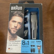 Braun MGK3060 8-in-1 All-in-One Beard Trimmer for Men, Cordless Hair Clipper