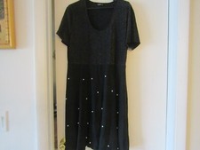 SHEIN BLACK DRESS WITH WHITE PEARLS ALL OVER IT SZ16