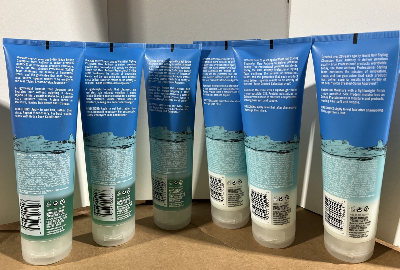 Lot Of 6 Marc Anthony Maximum Moisture Hydra Lock Shampoo & Conditioner, 8.4 Oz