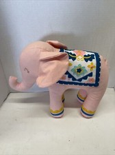 Pillowfort Pink Elephant Throw Pillow Embroidered Decorative Decor 12x 14.5