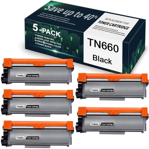 5PK High Yield TN660 Toner Cartridge for Brother MFCL2680W MFCL2720DW