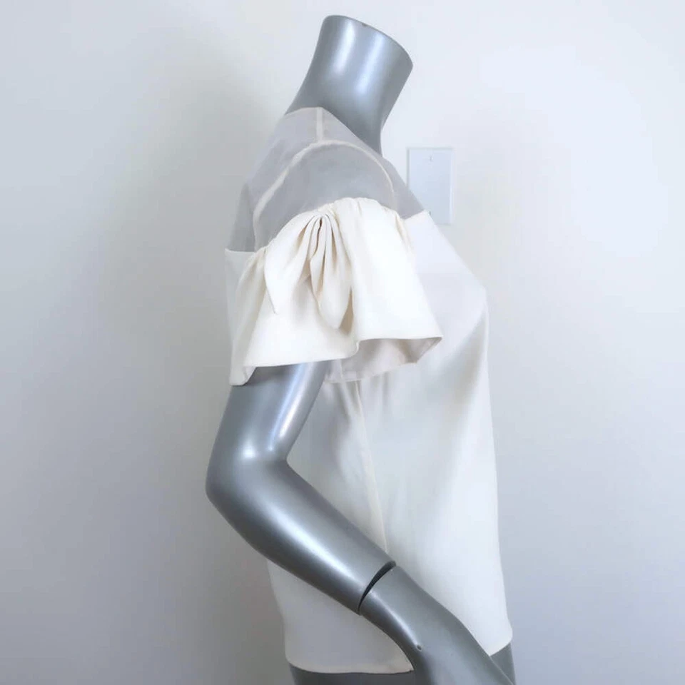 Alexis Top Manga Lazo Blanco Organza y Crepé Talla Pequeña NUEVO Foto 4 de 4