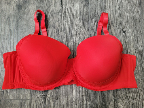 Ambrielle 42D red lace full coverage underwire full coverage