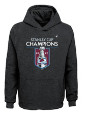 NWT Authentic Avalanche Youth 2022 Stanley Cup Champions Locker Room Hoody-SZ L