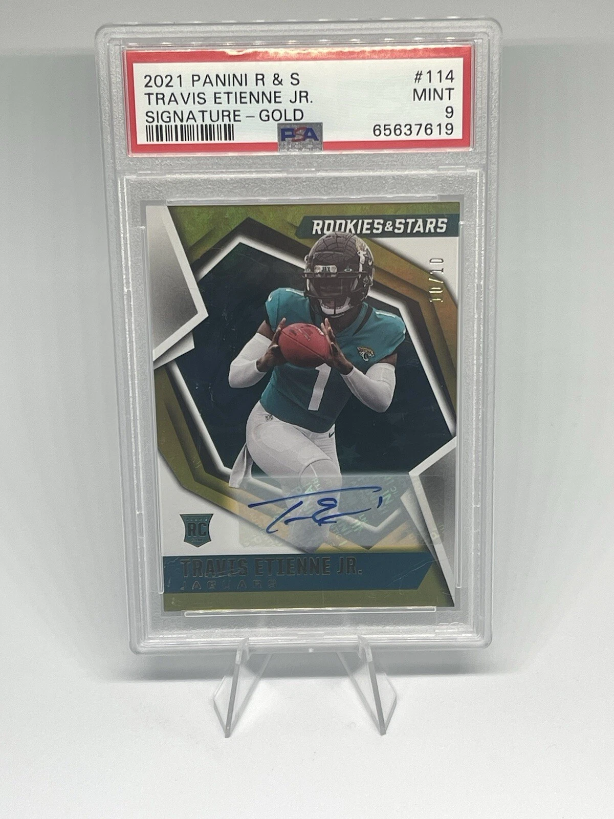 Travis Etienne Panini Rookies & Stars #114 Signature-Gold