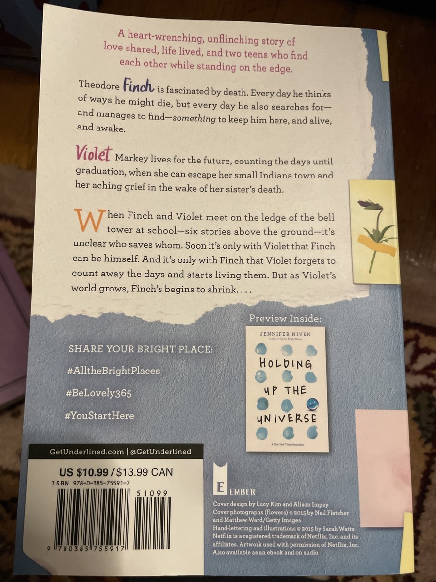 All the Bright Places by Jennifer Niven (2016, Trade Paperback 