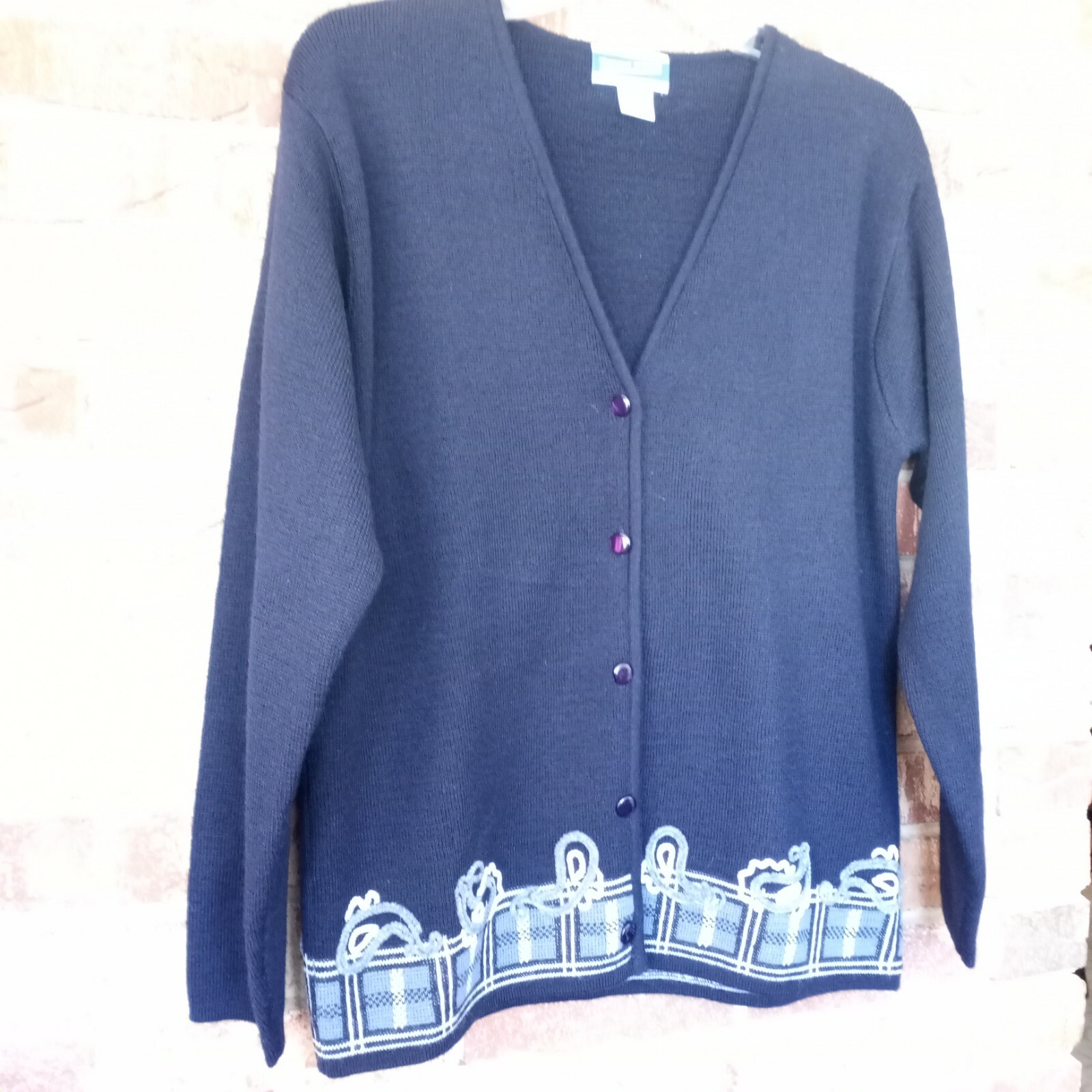 Pendleton Cardigan Sweater Button Down Wool Embel… - image 5