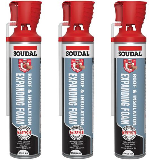 Espuma expansible para techo y aislamiento Soudal Genius 600 ml x 3