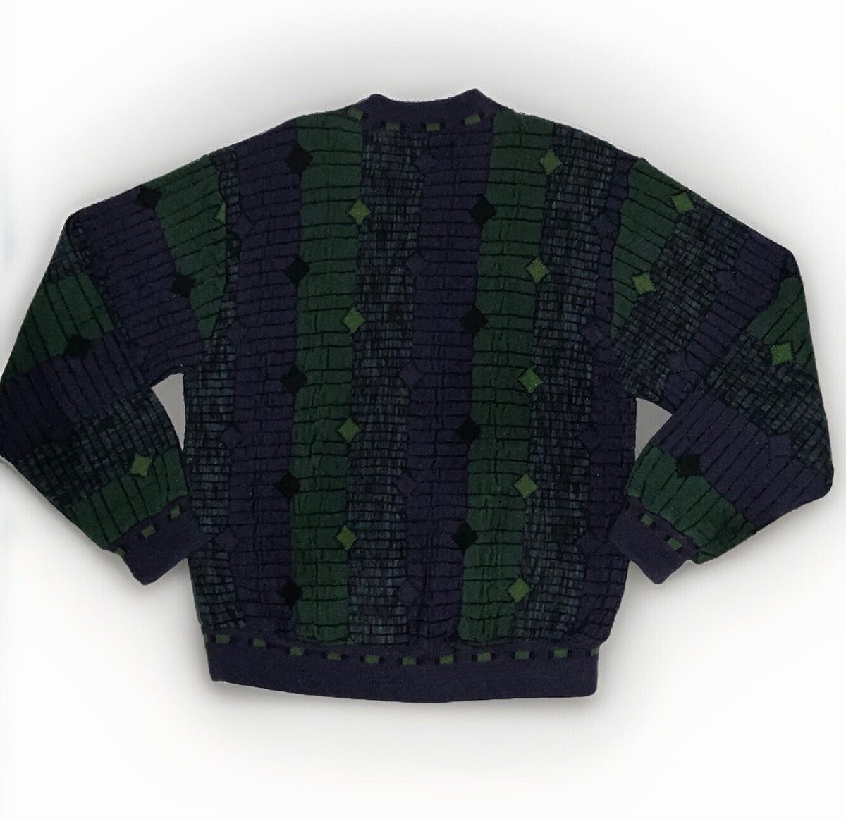 Vintage SAXONY COLLECTION Genuine Leather And Acrylic Sweater