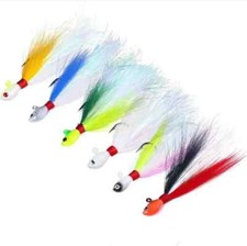 Lot 5pcs Bucktail Jig Heads Fishing Lure Saltwater ~8 Sizes~ 6 Colors~ FREE Ship