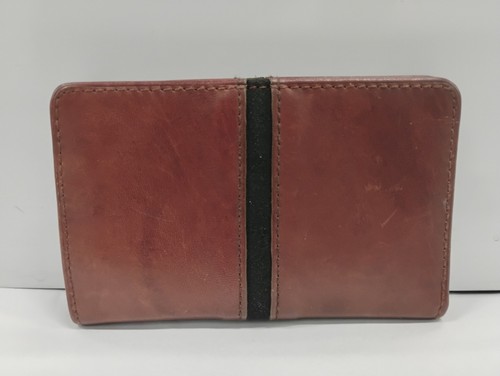 Angela Adams braune Leder-Geldbörse mit Doppelfaltung und Kreditkartenknöpfen und Druckknopf Made in USA - Bild 2 von 15