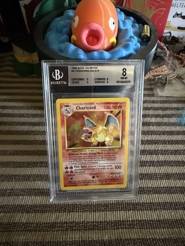 Pokemon Base Set Charizard Holo Rare Card 4/102 1999 Authentic Bgs 8