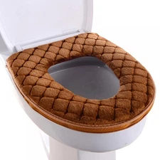 Durable Reusable Toilet Lid Covers Washable Cloth Toilet Seat Cover Pads