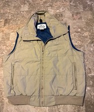 Vintage 70's Men s Woolrich Tan Insulated Vest Size Large made USA Full Zip