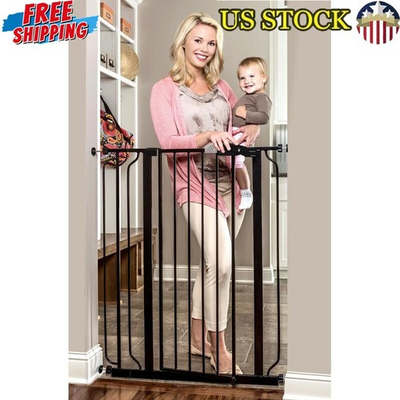 #ad Extra Tall Baby Safety Gate 36in Walk Thru Pressure Mounted Durable Kids Pets US $62.99