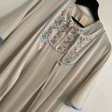 Vintage L Peignor Nightgown Robe 2 Pc Set Embroidery Cottage Coquette b2-10