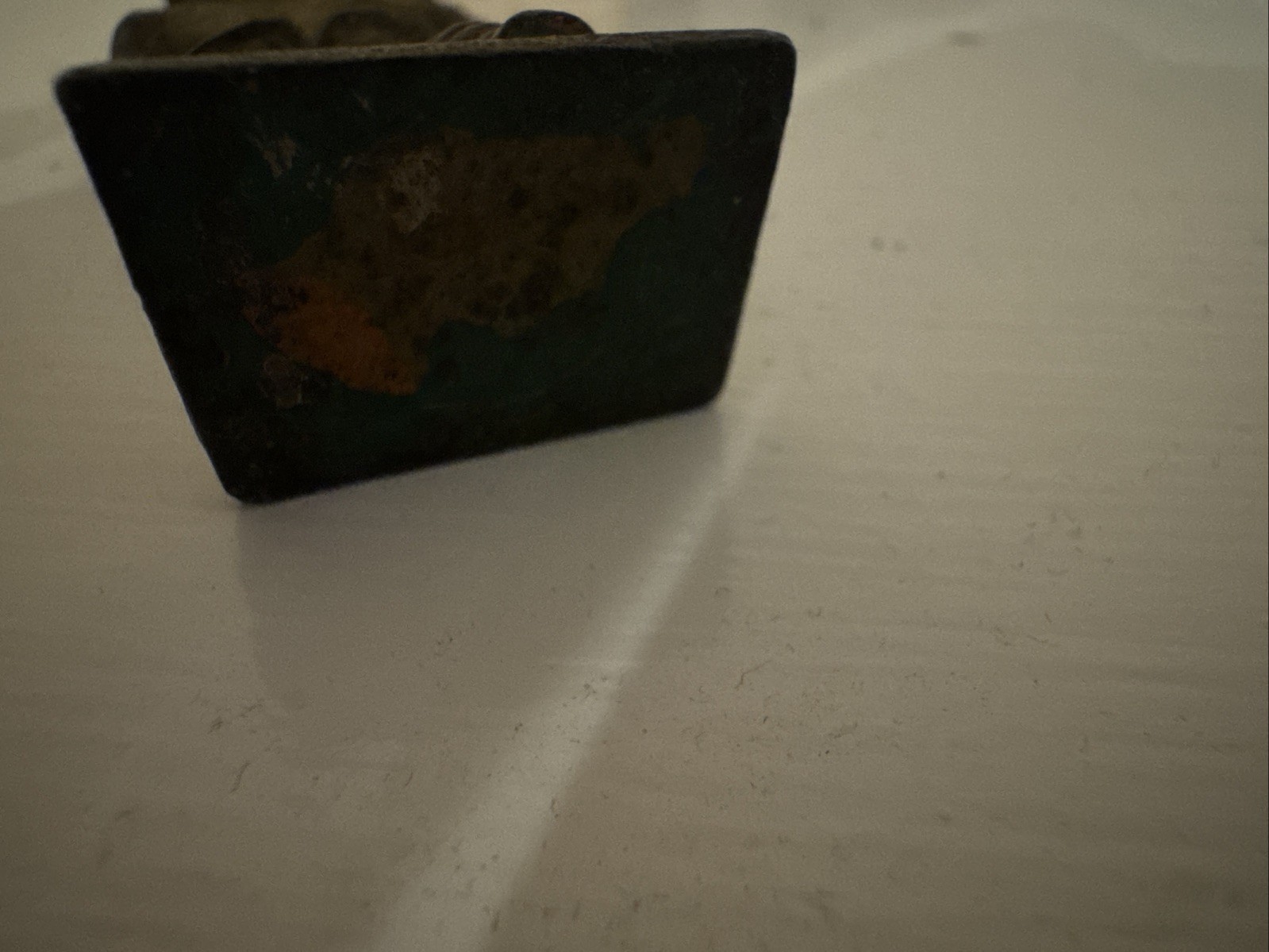 Vintage Cast Iron WWI Soldier with American Flag – Rectangular Base – Painted