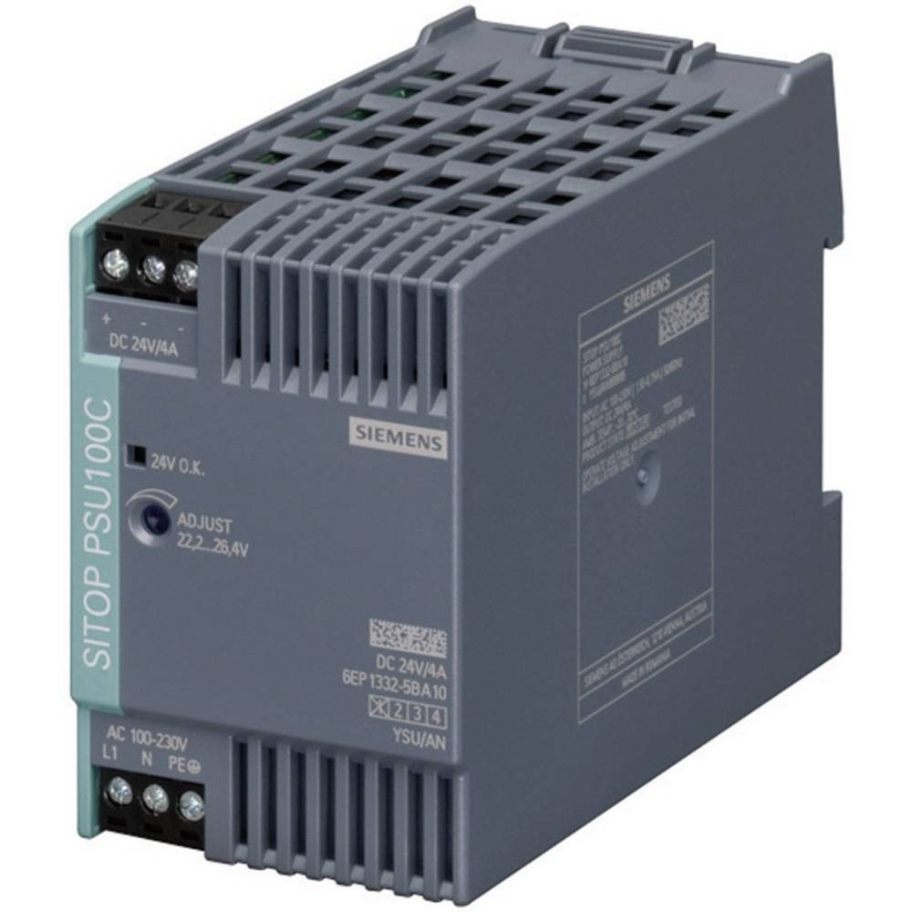 Alimentation rail DIN compacte Siemens SITOP PSU100C à haut rendement 96W