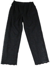 VTG Robbie Sport Lace Summer Pants Women M Black Dress Stretch USA Made Straight