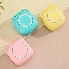 Pet Dog Cat Silicone Shampoo Brush Massage Bath Scrubber Grooming Comb Dispenser