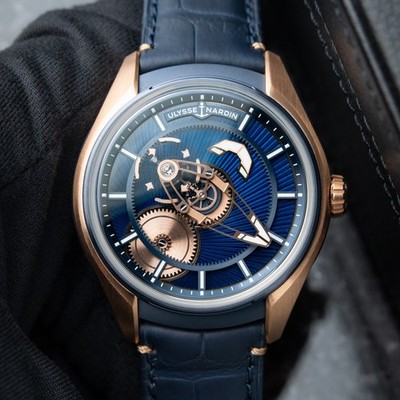 Ulysse Nardin Freak X UNWORN 11/2025 Blue Enamel Rose Gold Limited Edition Watch