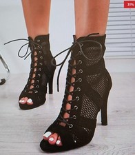 DS Women's Rubber Sole Customized Dance Heels Boots Salsa Jazz Dance Shoes US 6