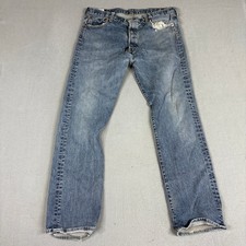 Levis Mens 36x30 Original Fit Jeans Blue Denim Button Fly Straight Vintage