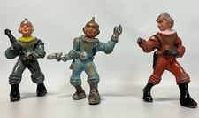 Vintage 1950s AJAX ARCHER Lot of 3 Spacemen Figures Painted Hard Plastic