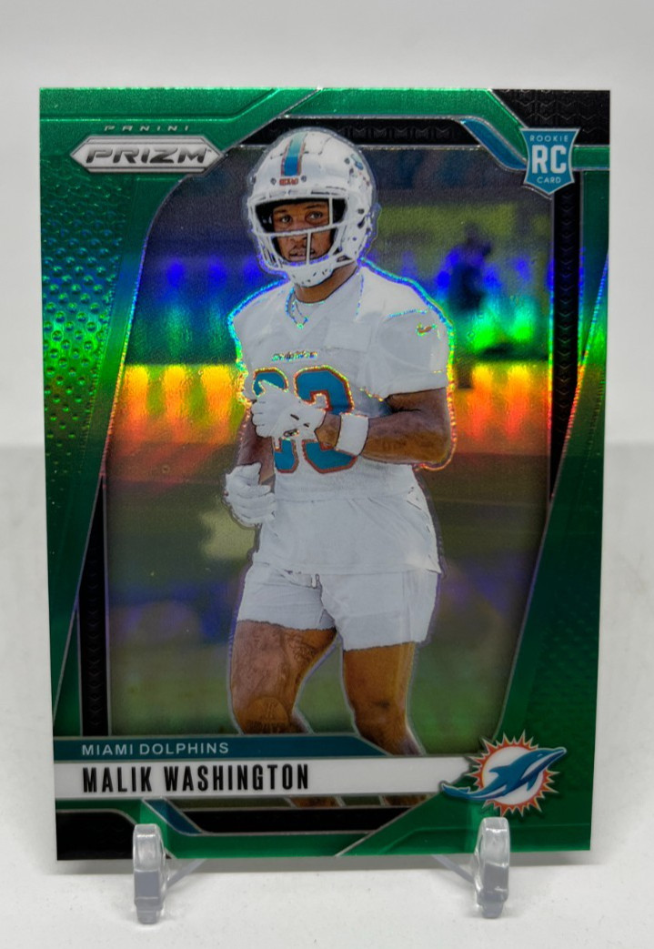 2024 Panini Prizm Malik Washington RC #371 Green Prizm