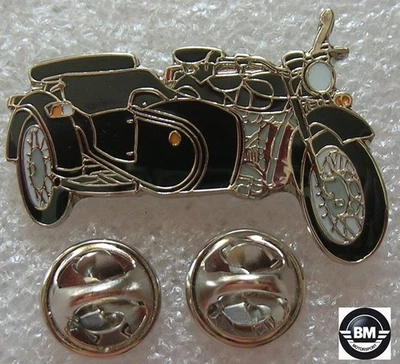 MARKENLOS Pin Anstecker Dnepr Gespann Seitenwagen schwarz Sidecar Beiwagen Art. 1060